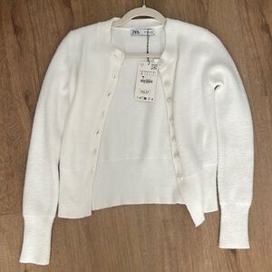 White Zara cardigan